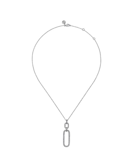 Gabriel & Co. Lusson Collection Diamond Oval Link Drop Necklace